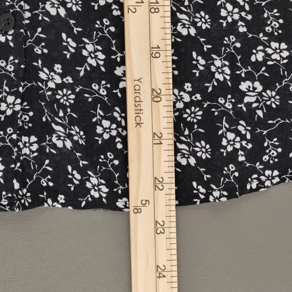 Madewell Top Small Black Meadow Branch‎ Floral Print-Mix